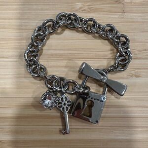 My Flat In London Silver Charm Bracelet with Key and Lock